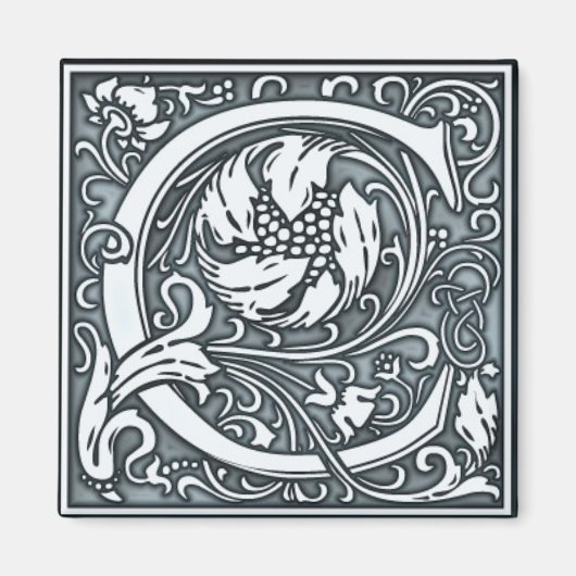 繁栄した銀モノグラム – C マグネット (正面)