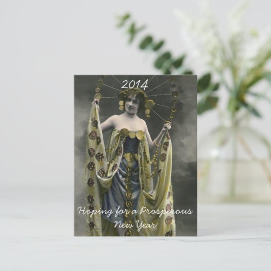 繁栄している新年を望むこと シーズンポストカード (スタンド正面)