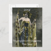 繁栄している新年を望むこと シーズンポストカード (正面/裏面)