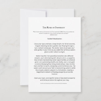 繁栄の川の瞑想カード | クリスチャンSc 招待状