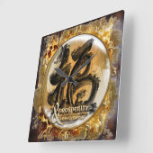 繁栄の関係: 中国のな風水の芸術 スクエア壁時計 (傾斜)