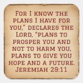 繁栄の願いの神の計画 |エレミヤ29:11 スクエアシール (正面)