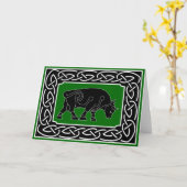 繁栄のBull -挨拶状 カード (黄色い花)