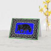 繁栄のBull -挨拶状 カード (黄色い花)