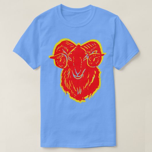 繁栄を願う火山羊 Tシャツ (デザイン正面)