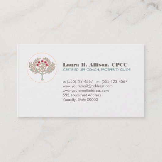 繁栄ツリーウェルネスとヒーリングアーツ 名刺 (正面)