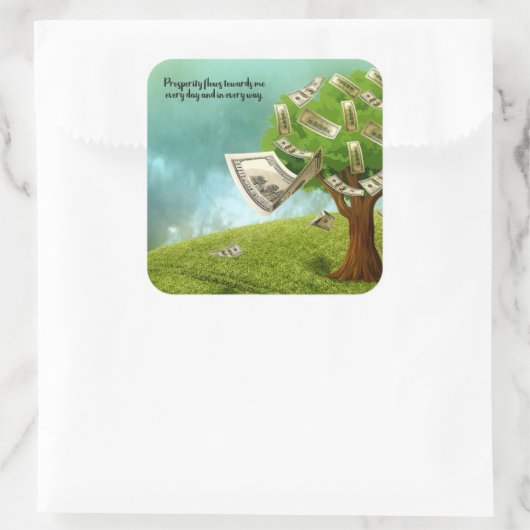 繁栄マントラマネーツリースクエアステッカー スクエアシール (バッグ)