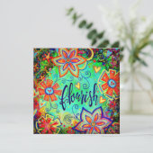 繁栄モダンフローラ勇気付けられるかわいらし サンキューカード (スタンド正面)