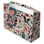 繁栄ヴィンテージハート包装紙 ラージペーパーバッグ (裏面アングル)