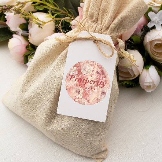 繁栄詩編1:1-3節ピンクエレガント色の花 ラウンドシール