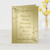 繁栄金ゴールド50結婚周年 カード (黄色い花)