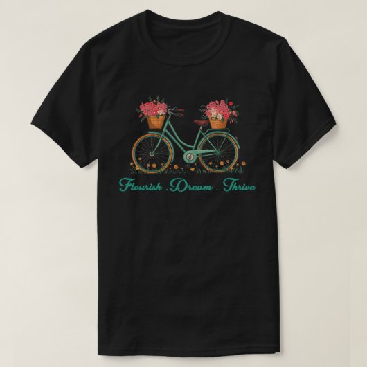 繁栄 夢 栄える 花の自転車 8647 トランプ Tシャツ (デザイン正面)