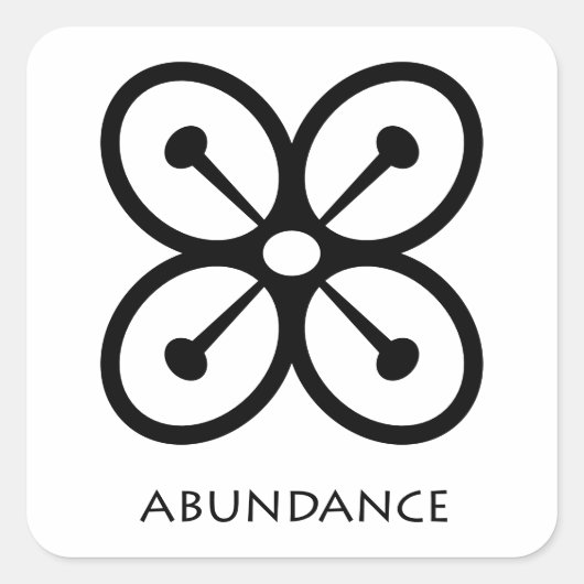 繁栄( Bese Saka )Adinkraシンボルステッカー スクエアシール (正面)