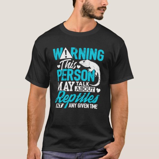 繁殖警告者について語る爬虫類の人 Tシャツ (正面)