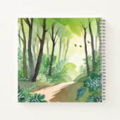 繁茂する緑の森 | 自然水色 ノートブック (裏面)