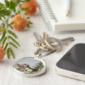 繊細かわいらしな花と名前 キーホルダー (側面)