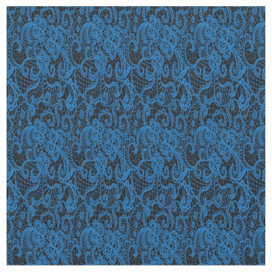 繊細かわいらしな青レース ファブリック (クローズアップ)