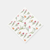 繊細でかわいい花チューリップ スタンダードカクテルナプキン (角)