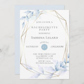 繊細でほこりっぽい青淡い色の薄紫の葉 招待状 (正面/裏面)