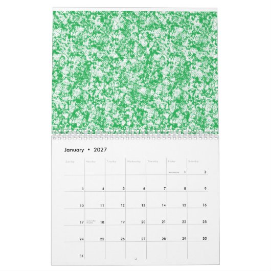 繊細でアーチ状の葉を持つ、緑豊かなシダ カレンダー (1月 2027)