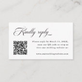 繊細でエレガントなウェディングブラックアンドホワイトRSVP エンクロージャーカード (正面)