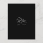繊細でエレガントなウェディングブラック エンクロージャーカード (裏面)