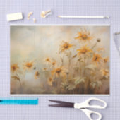 繊細でエレガントなブラックアイードスーザンの花のデコパージュ 薄葉紙 (クラフト)