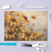 繊細でエレガントなルドベキアの花のデコパージュ 薄葉紙 (クラフト)