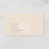 繊細でクリーミーな茶色のパタ市松模様にン 名刺 (裏面)