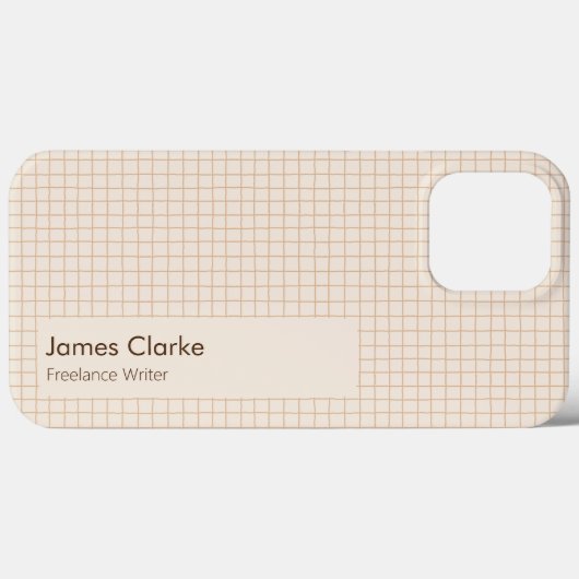 繊細でクリーミーな茶色のパタ市松模様にン Case-Mate iPhoneケース (裏面 (横))