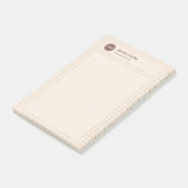 繊細でクリーミーな茶色市松模様にのパターン（ロゴ付き） ポストイット (アングル)