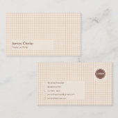 繊細でクリーミーな茶色市松模様にのパターン（ロゴ付き） 名刺 (正面/裏面)