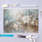 繊細でソフトな美しいエレガントな花のモチーフのデコパージュ 薄葉紙 (クラフト)