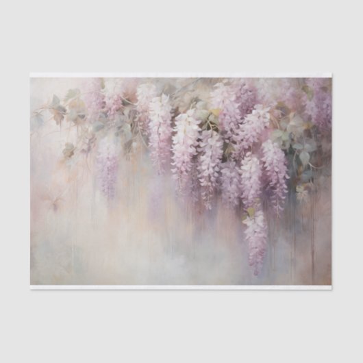 繊細でソフトな美しいエレガントな花のモチーフのデコパージュ 薄葉紙 (正面)