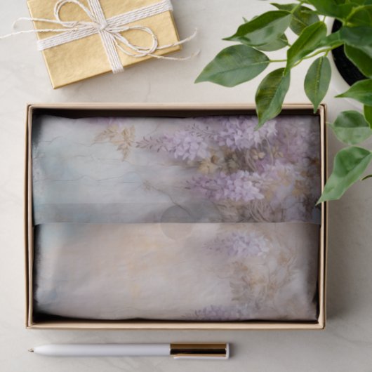 繊細でソフトな美しいエレガントな花のモチーフのデコパージュ 薄葉紙 (ギフト)