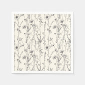 繊細でソフトクリームの野生の花ナプキン スタンダードカクテルナプキン (正面)