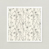 繊細でソフトクリームの野生の花ナプキン スタンダードカクテルナプキン