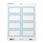 繊細でフェミニンティール(緑がかった色)ブルーとホワイトダマスク ラベル (フルシート)