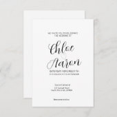 繊細でミニマルな書道ブラック&ホワイト 招待状 (正面/裏面)