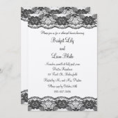 繊細でリハレースのようーサルディナー(シャンパン) 招待状 (正面/裏面)