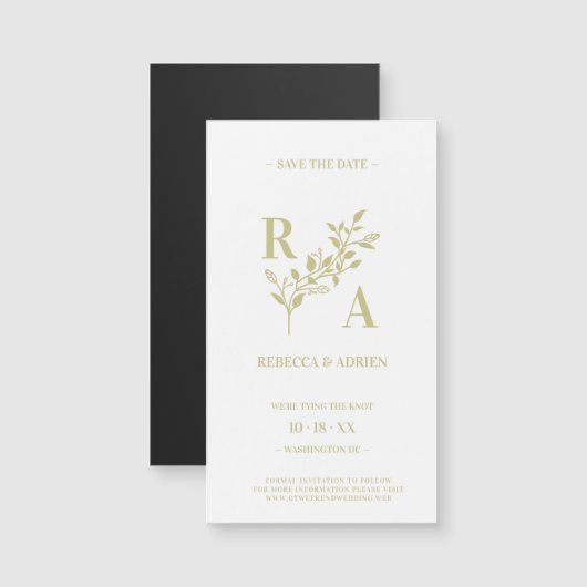 繊細でロマンチックなフローラ結婚リースのイニシャル (正面/裏面)