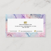 繊細で儚いパステルカラーの水彩ファンタジーグロム 名刺 (裏面)