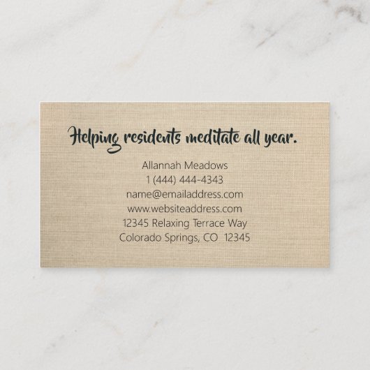 繊細で平和なヨガ先生名刺 名刺 (裏面)