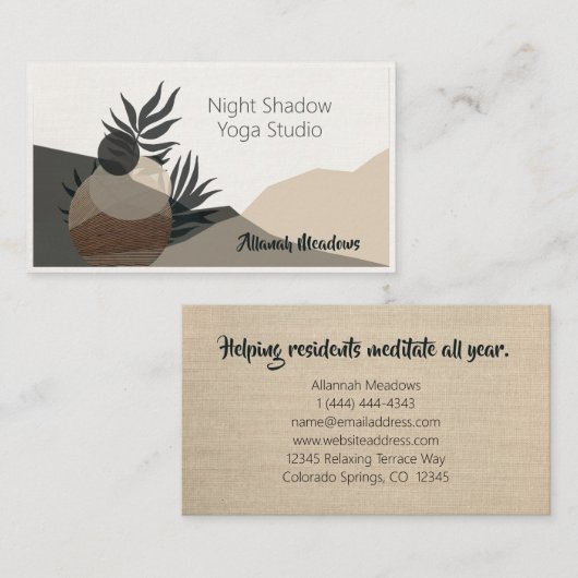 繊細で平和なヨガ先生名刺 名刺 (正面/裏面)