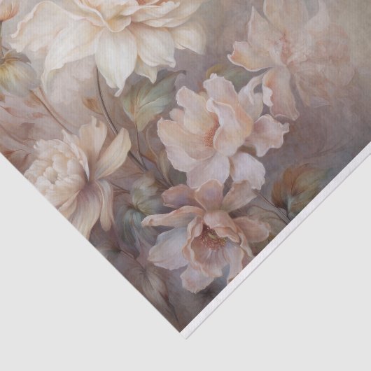 繊細で柔らかい美しいエレガント花模様切り離し 薄葉紙 (詳細)