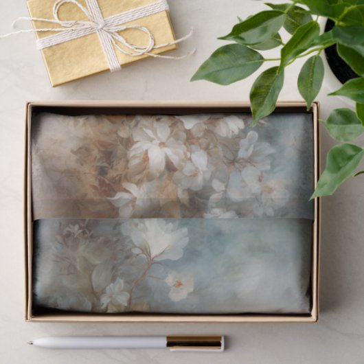 繊細で柔らかい美しいエレガント花模様切り離し 薄葉紙 (ギフト)