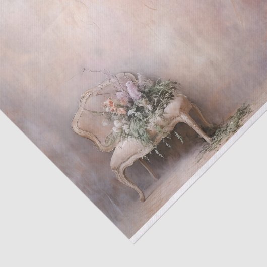 繊細で柔らかい美しいエレガント花模様切り離し 薄葉紙 (詳細)