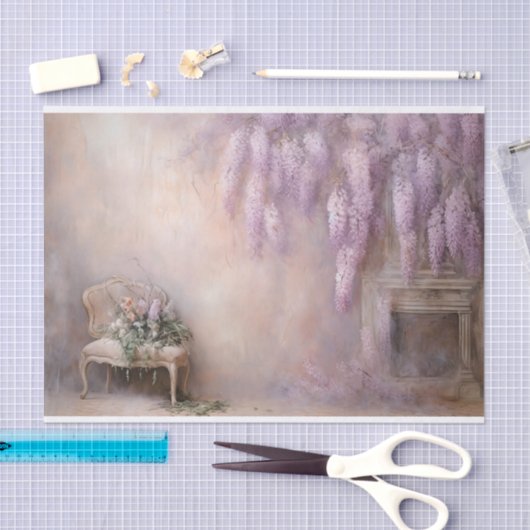 繊細で柔らかい美しいエレガント花模様切り離し 薄葉紙 (クラフト)