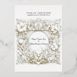 繊細で緑豊かなアカンサス結婚の 箔招待状