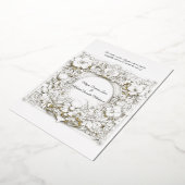 繊細で緑豊かなアカンサス結婚の 箔招待状 (回転した状態)